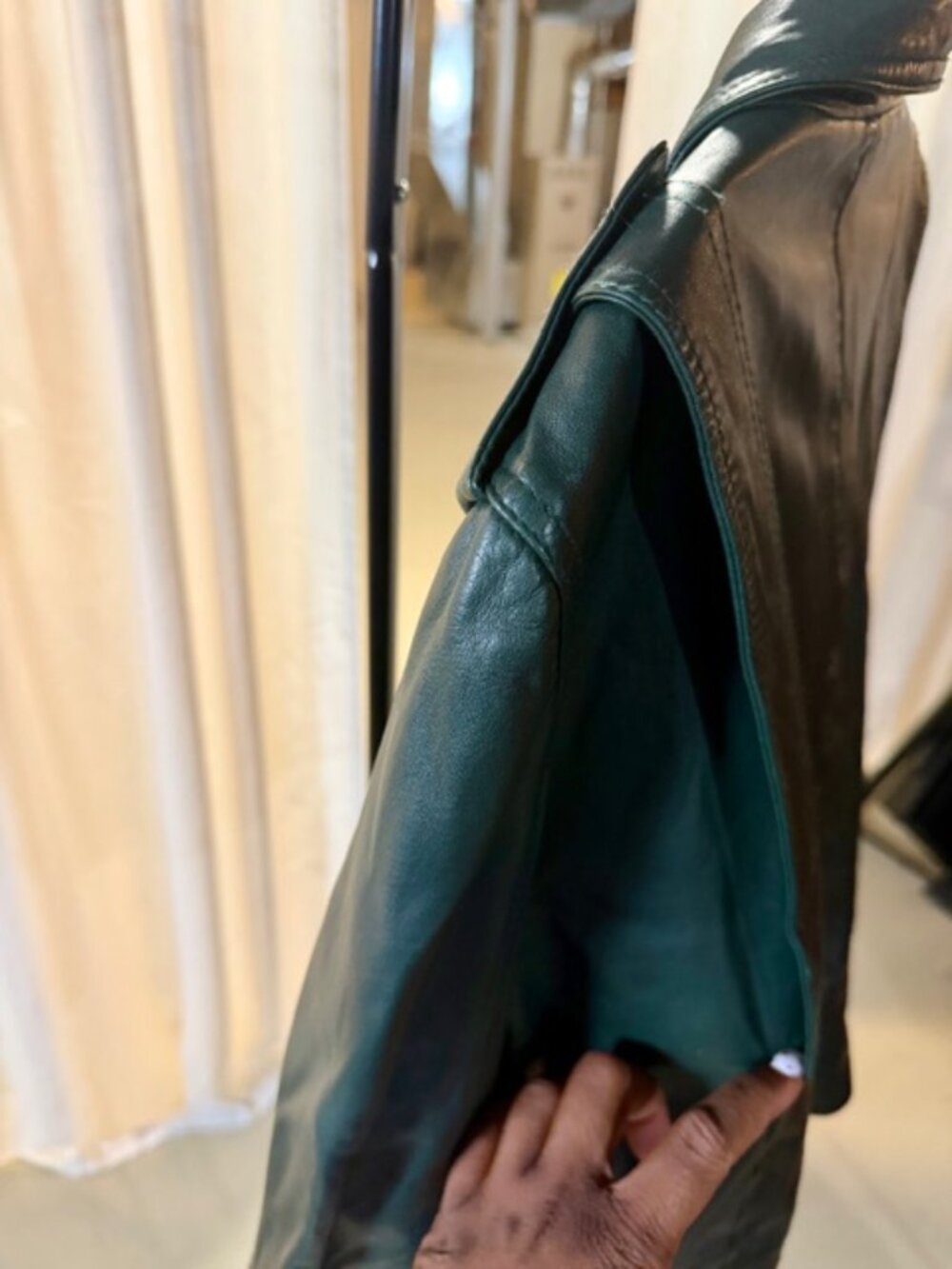 Walter Baker Leather Jacket - Green - Size L - Picture 5 of 6